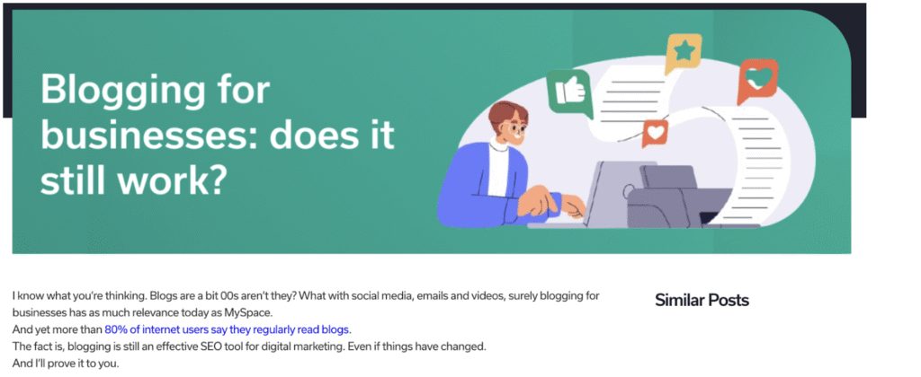 example of getting to the point for seo content writing