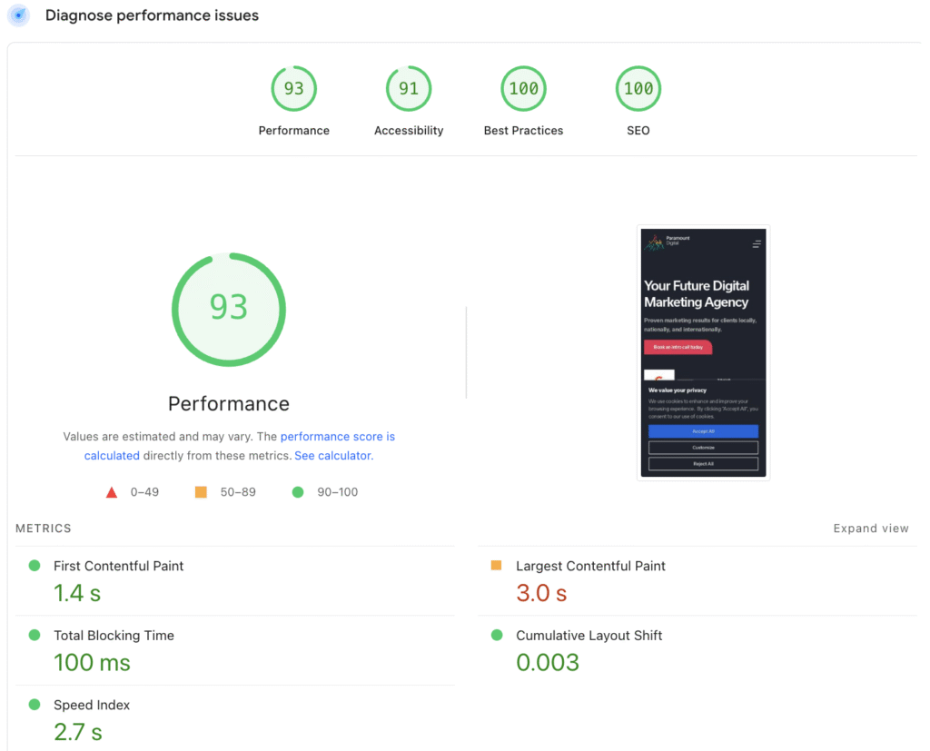 speed insight for mobile site speed