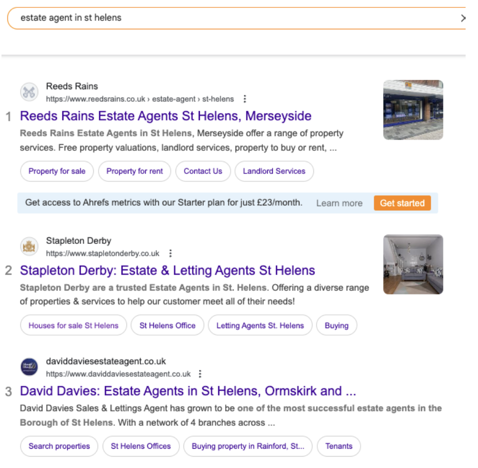 serp result showing local seo performance - Paramount Digital