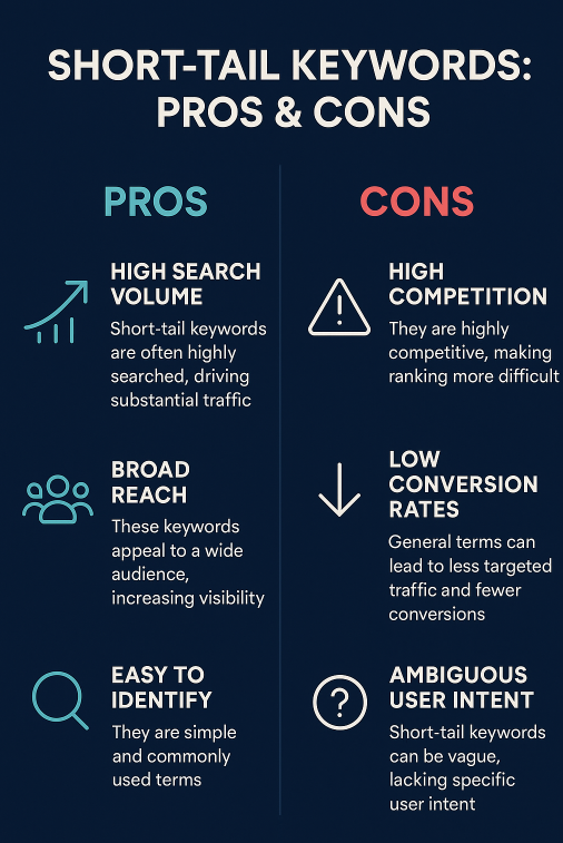 short tail keywords pros and cons