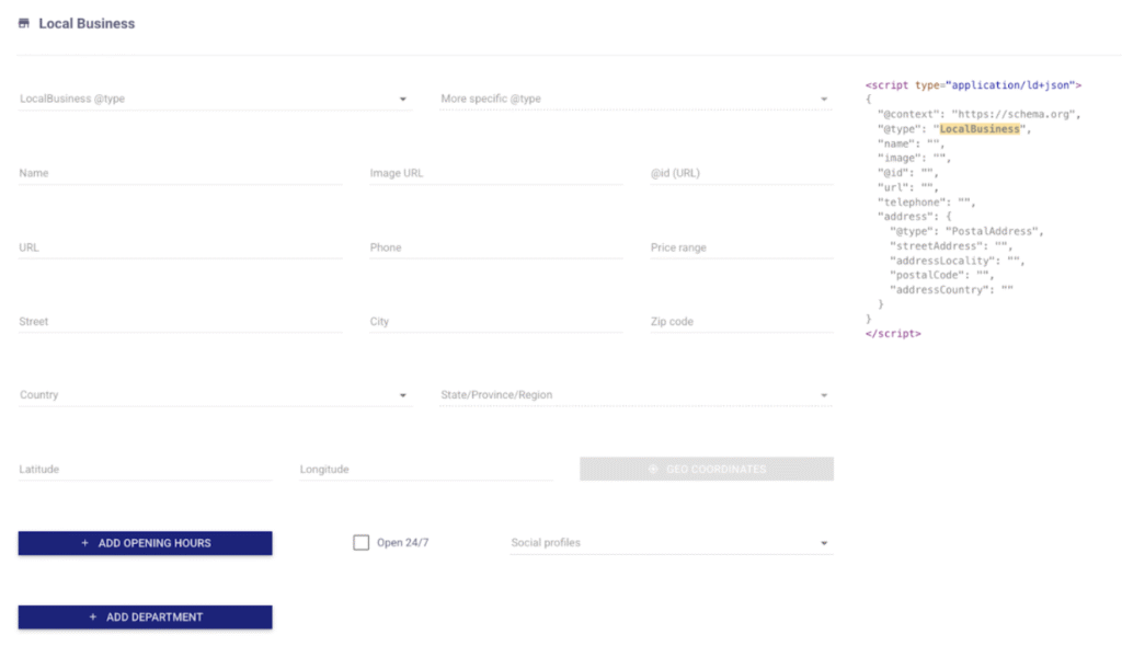 example of how to create local business schema markup
