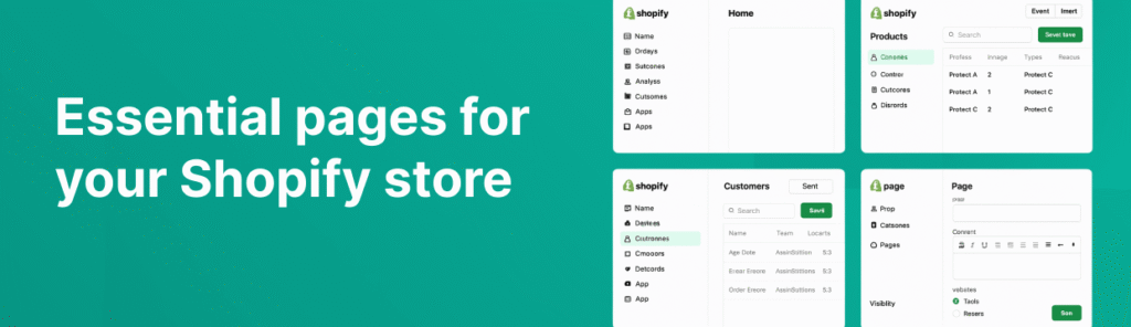 Shopify essential pages