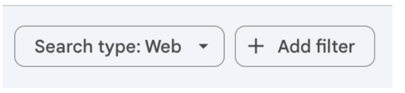 example of the filter option in Google Search Console