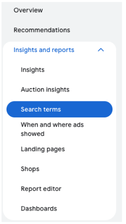 Using google ads search terms report to find how people are getting to your ads