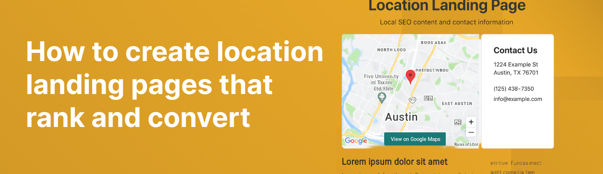 How to create location landing pages that rank and convert for local seo