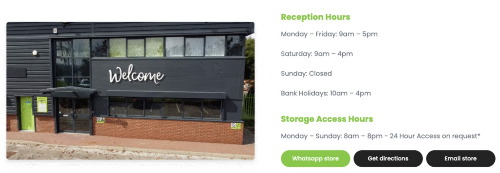example of how to include location specific details on a landing page when you have offices in multiple locations