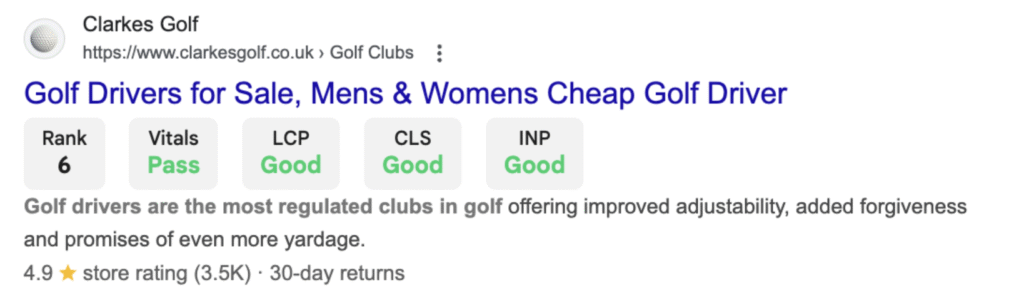 example of how product pages can be displayed in SERPs with the correct schema markup