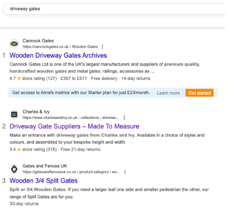 Doing Shopify keyword research helps you appear in SERPs for collection searches