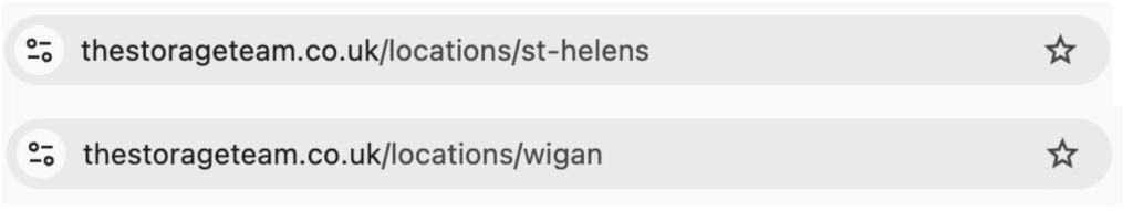 Example of how to structure URLs for local seo for multiple locations