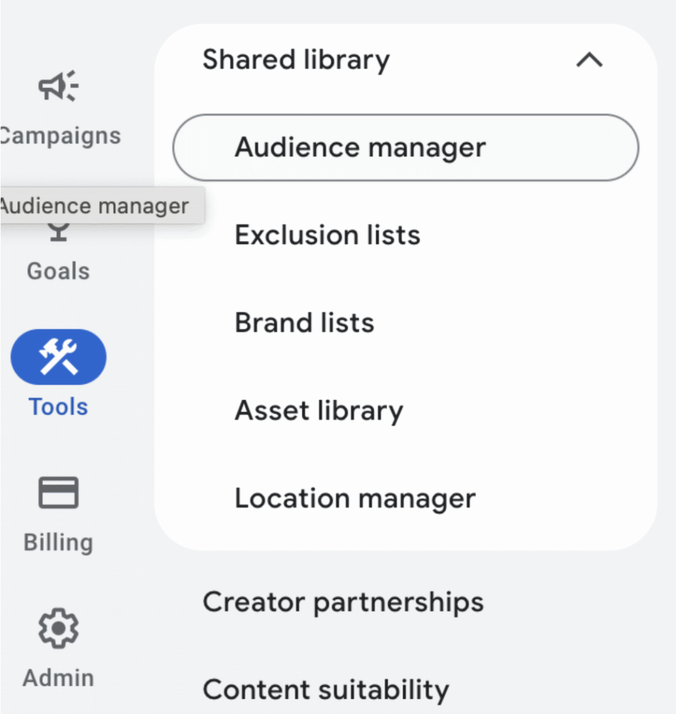 audience manager google ads