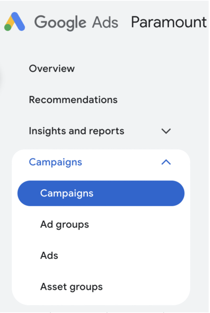 google ad account campaign dashboard