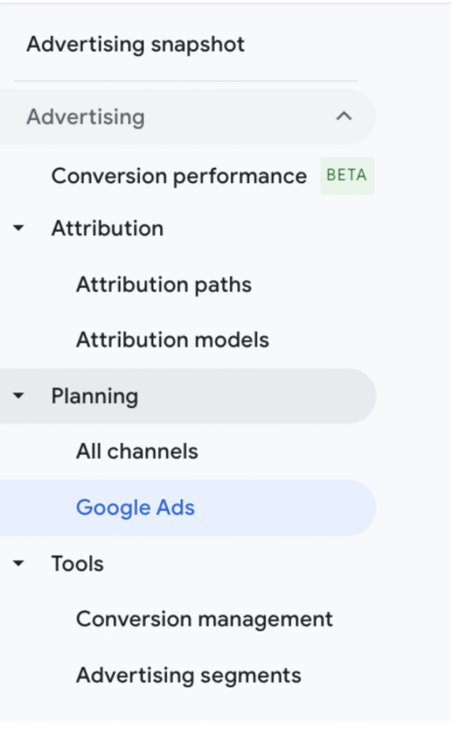 google advertising features ga4