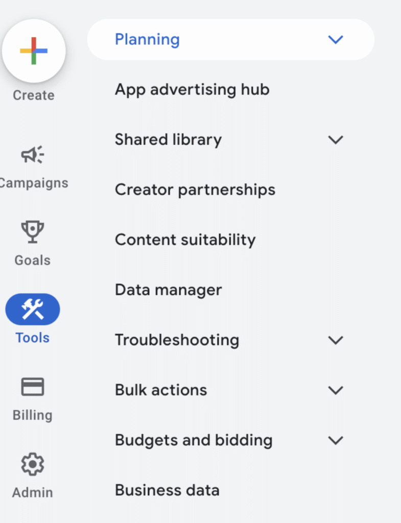 tools within google ads