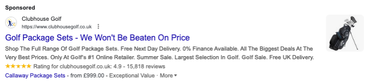 example of a PPC search ad