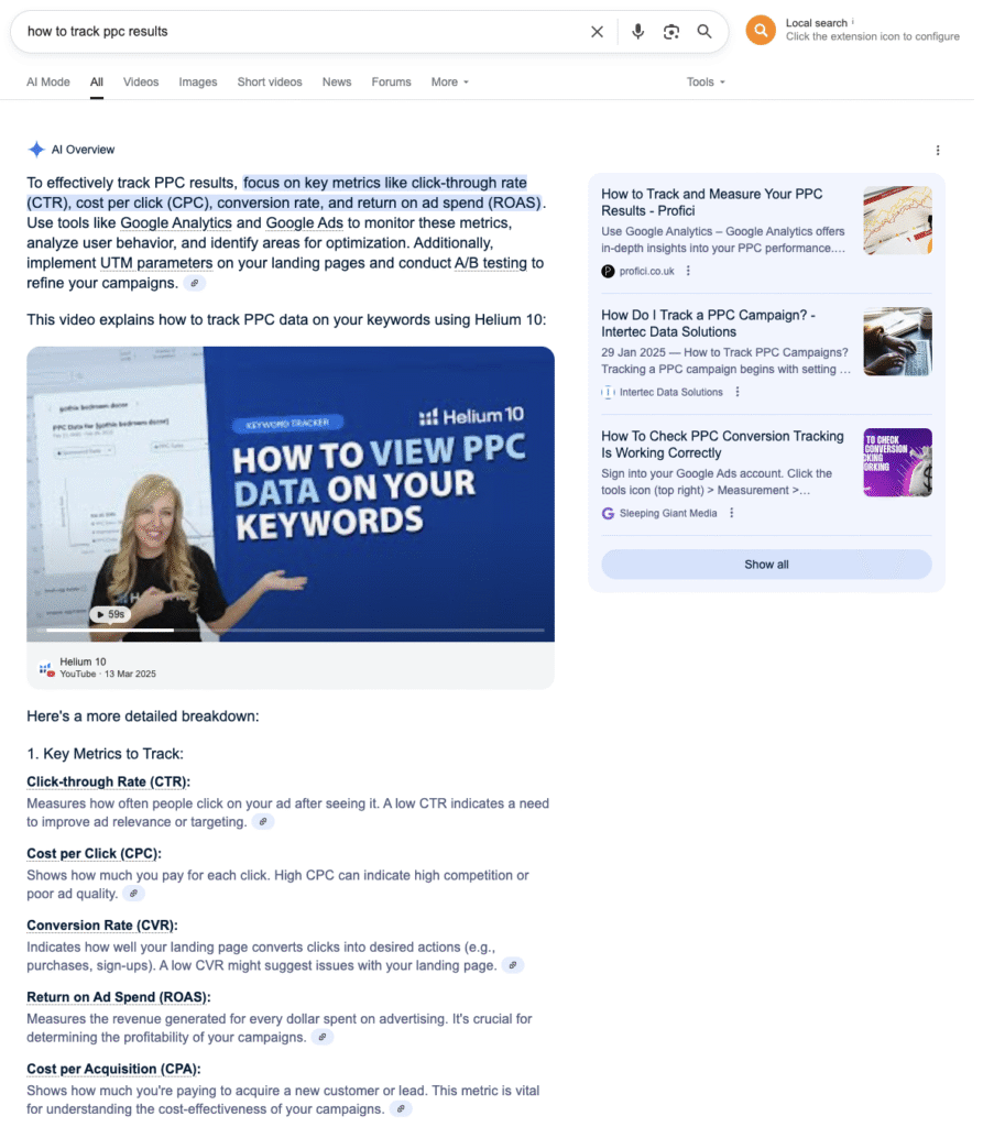 part 1 of how an ai overview dominates a SERP result