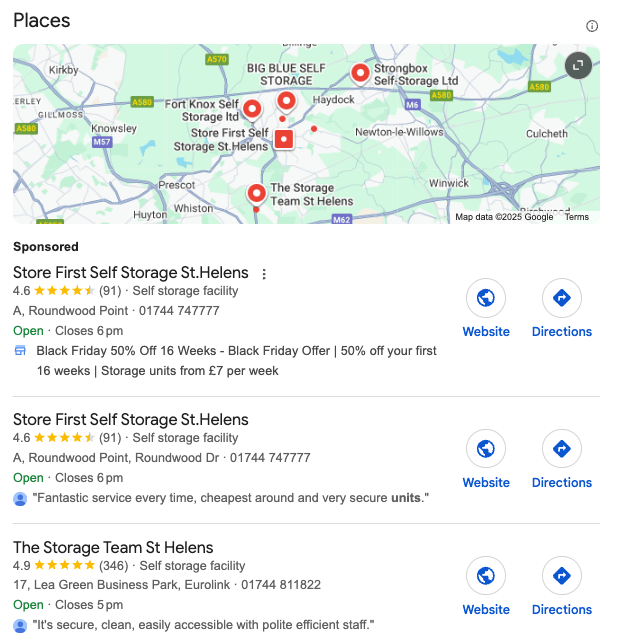 Storage Team Map position